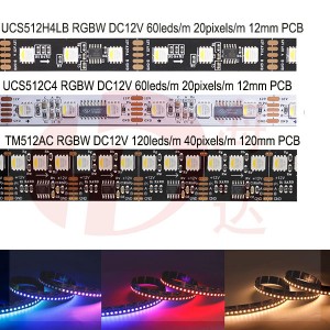 DMX512 RGBW 12VDC Addressable LED Strip UCS512H4LB UCS512C4 TM512AC 120leds 60leds dmx rgbw led tape