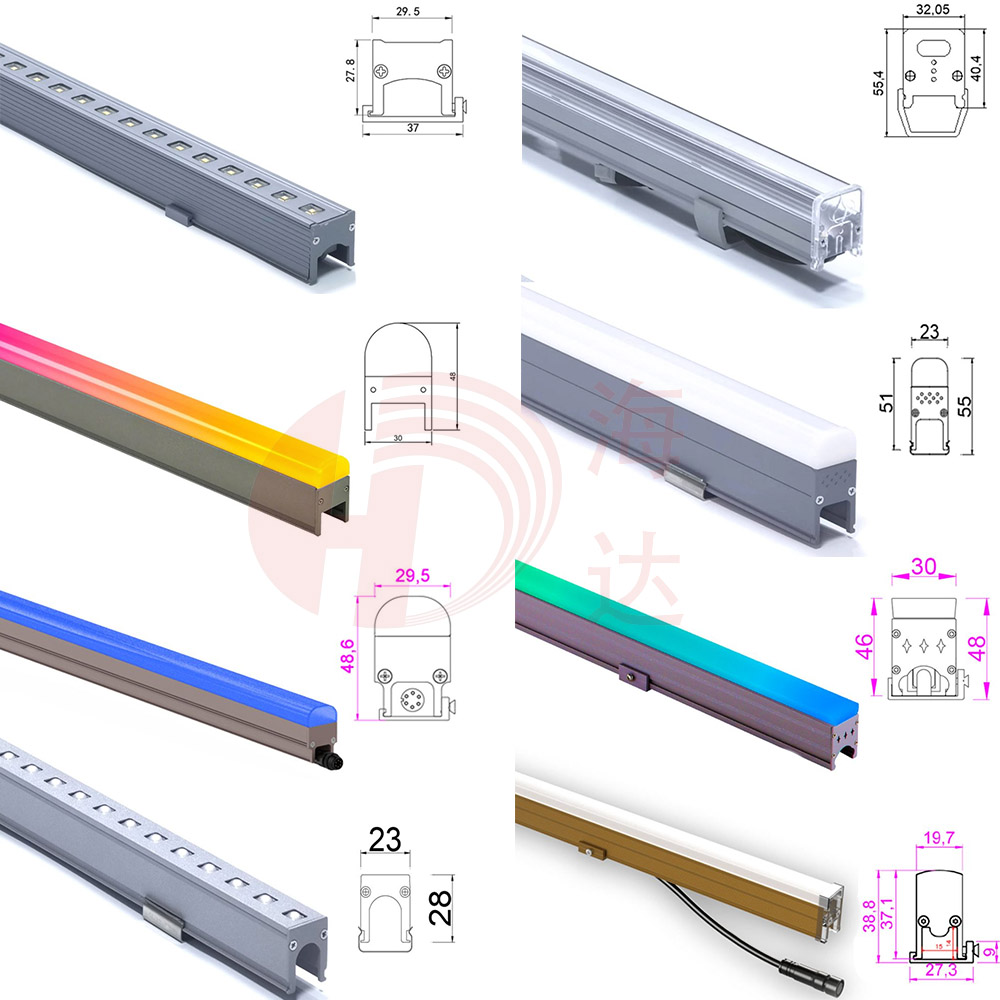 DMX RGB RGBW RGBCCT White CCT DMX512 SPI LED Linear light wall washer dmx light strip rigid bar