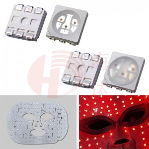 Medical 5050SMD LEDs beauty therapy LEDs patch ball head 415nm 630nm 850nm infrared three-color beauty belt led lamp beads