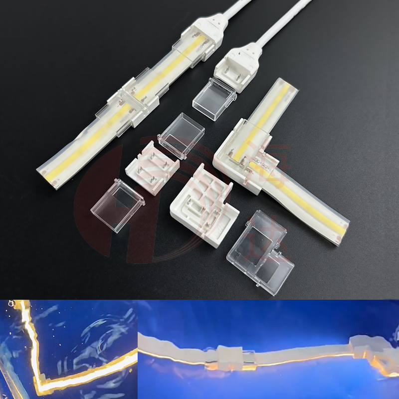 Waterproof connectors for COB LED Strips White CCT RGB RGBW 12V 24V 36V 48V 220V